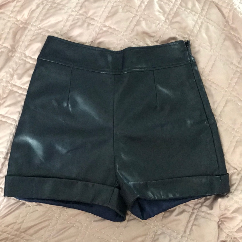 Paper Crown vegan leather shorts